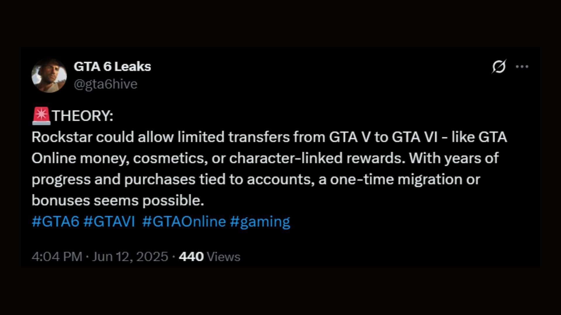 We may be able to continue our GTA Online progress (Image via X)